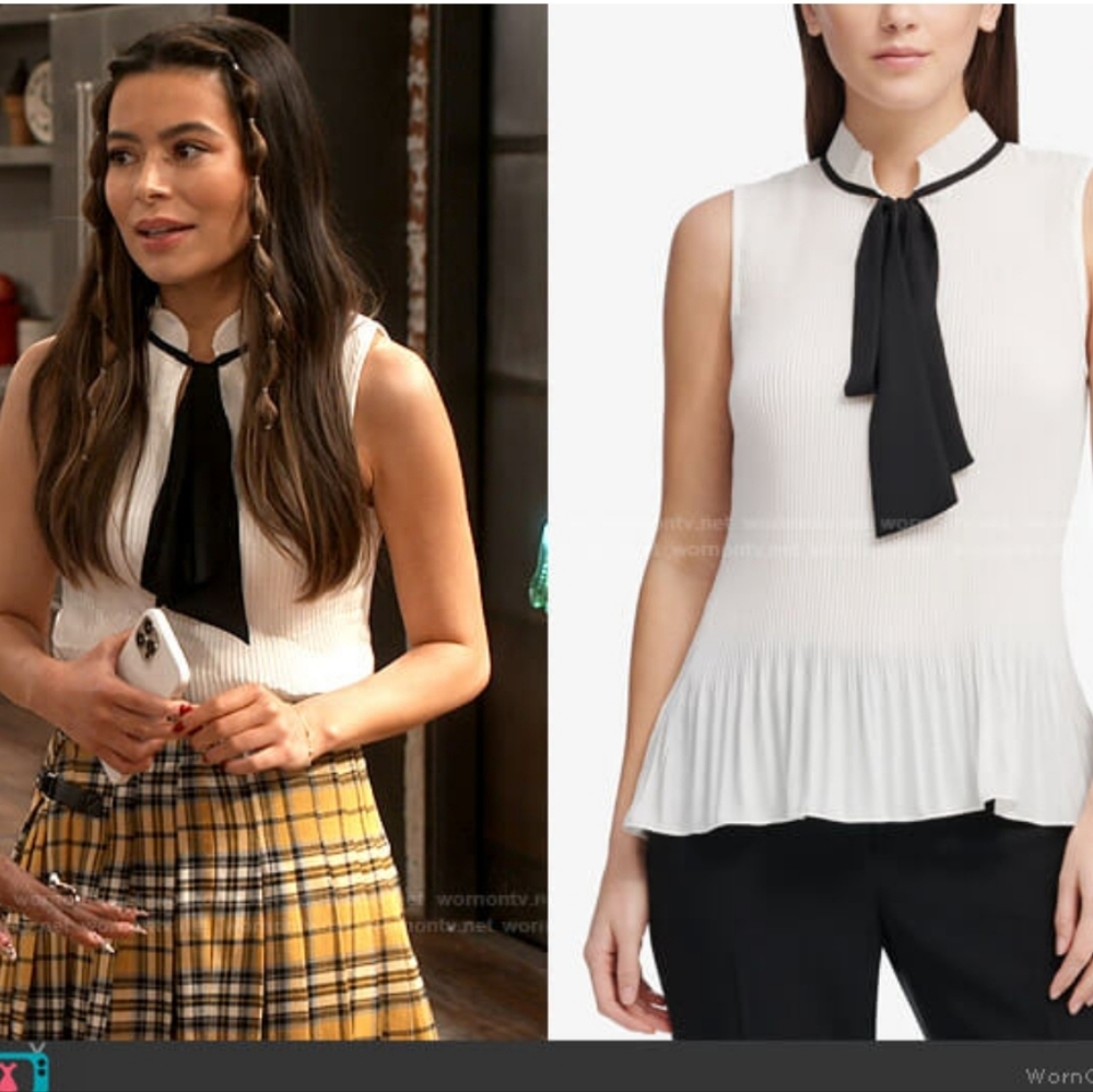DKNY Accordion Sleeveless Top